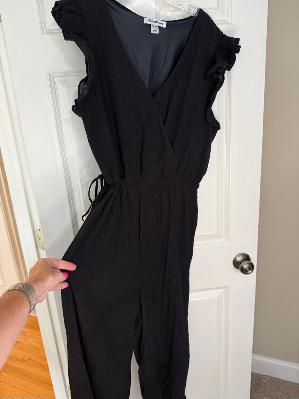 Tommy Bahama Black Crinkle Pant Romper